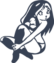 Cute Lady Sitting Sticker