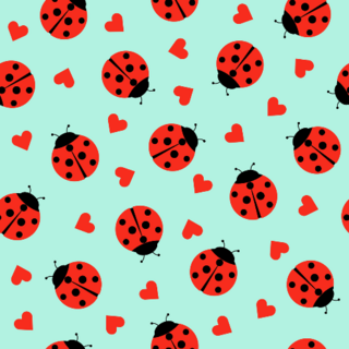 Cute Ladybug And Hearts Sticker