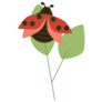 Cute Ladybug On Green Leaf Sticker
