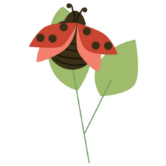 Cute Ladybug On Green Leaf Sticker