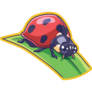 Cute Ladybug On Leaf Sticker
