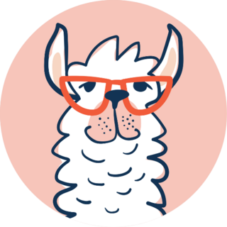 Cute Lama Face With Glasses Illustration Sticker
