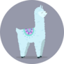 Cute Lama, Purple Background Sticker