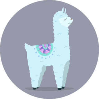 Cute Lama, Purple Background Sticker