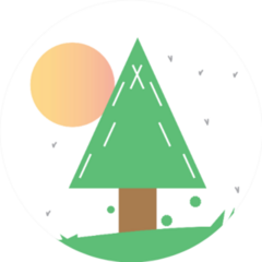 Cute Landscaping Scene Illustration Sticker