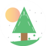 Cute Landscaping Scene Illustration Sticker