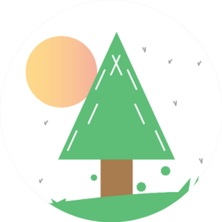 Cute Landscaping Scene Illustration Sticker