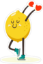 Cute Lemon On Ice Skates Sticker