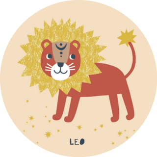 Cute Leo Lion Zodiac Poster Sticker