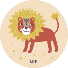 Cute Leo Lion Zodiac Poster Sticker