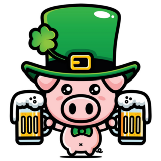 Cute Leprechaun Pig Holding Beers Sticker