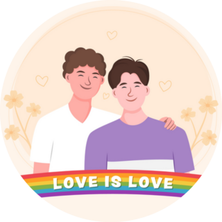 Cute Lgbtq Love Is Love Illustration Sticker