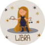Cute Libra Girl Libra With scales Star Cartoon Sticker