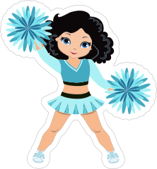 Cute Light Blue Cheerleading Sticker