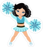 Cute Light Blue Cheerleading Sticker