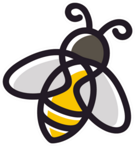 Cute Line Art Bee Logo Sticker