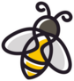 Cute Line Art Bee Logo Sticker