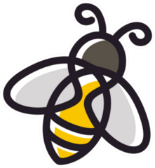 Cute Line Art Bee Logo Sticker