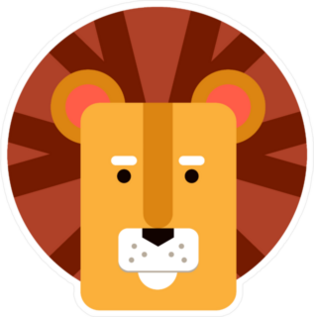 Cute Lion Head Illustration Sticker