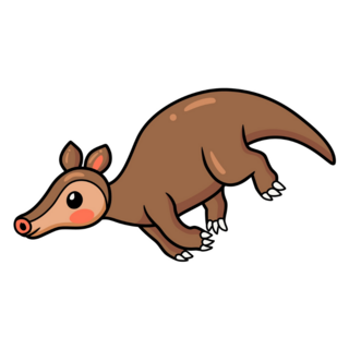 Cute Little Aardvark Running Sticker