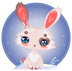 Cute Little Anime Bunny Sticker
