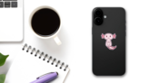 Cute Little Axolotl Sticker on a Phone (New) example