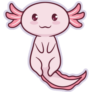 Cute Little Axolotl Sticker