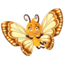 Cute Little Butterfly With Yellow And Brown Ornament Wings Sticker
