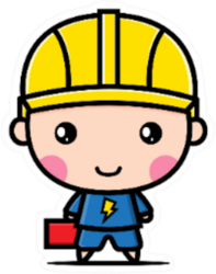 Cute Little Cartoon Electrician Character Sticker