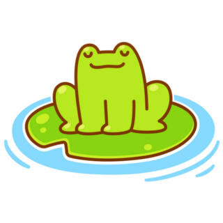 Cute Little Cartoon Frog Sitting on a Lily Pad Sticker