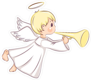 Cute Little Christmas Angel Sticker