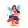 Cute Little Fairy Sitting On A Mushroom Sticker