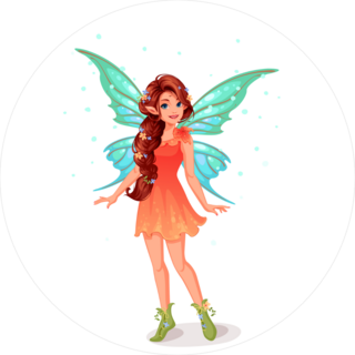 Cute Little Fairy With Beautiful Long Braid Sticker