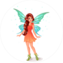 Cute Little Fairy With Beautiful Long Braid Sticker