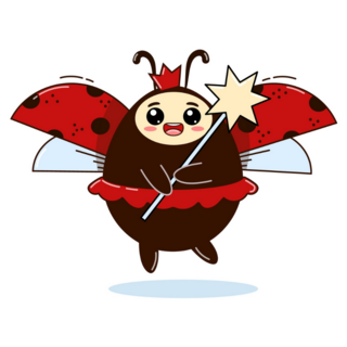 Cute Little Ladybug Fairy Sticker