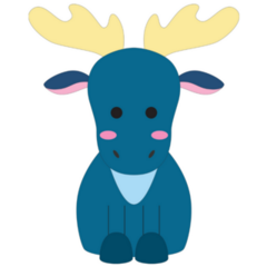 Cute Little Moose Sticker