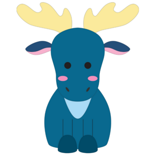 Cute Little Moose Sticker