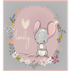Cute Little Mouse Heart Sticker