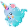 Cute Little Narwhal Mother And Baby Sticker