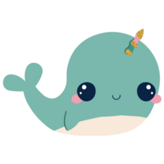Cute Little Narwhal Unicorn Sticker