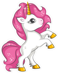 Cute Little Pink Magical Unicorn Sticker