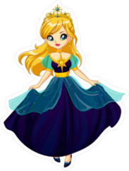 Cute Little Princess Cartoon Sticker
