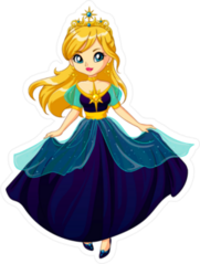 Cute Little Princess Cartoon Sticker