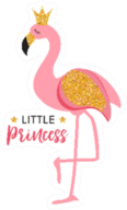 Cute Little Princess Flamingo Sticker