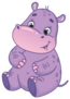 Cute Little Purple Hippo Sticker