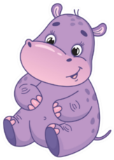 Cute Little Purple Hippo Sticker