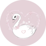 Cute Little Swan Princess And Heart Sticker