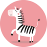 Cute Little Zebra On Pink Sticker