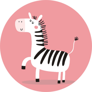 Cute Little Zebra On Pink Sticker