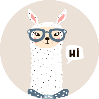 Cute Llama Face Saying Hi Sticker